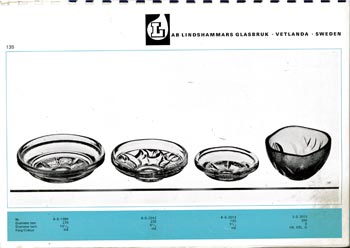 Lindshammar 1969 Swedish Glass Catalogue, Page 135