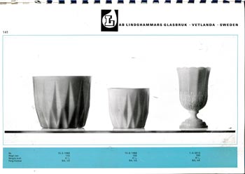 Lindshammar 1969 Swedish Glass Catalogue, Page 141