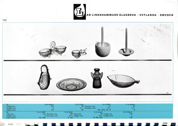 Lindshammar 1969 Swedish Glass Catalogue, Page 142