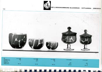 Lindshammar 1969 Swedish Glass Catalogue, Page 164