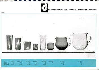 Lindshammar 1969 Swedish Glass Catalogue, Page 165