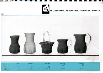 Lindshammar 1969 Swedish Glass Catalogue, Page 167