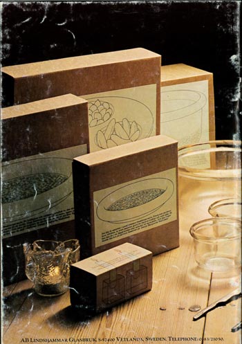 Lindshammar 1980's Swedish Glass Catalogue, Back Cover