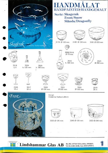 Lindshammar 1980's Swedish Glass Catalogue, Page 1