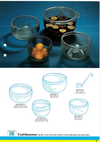 Lindshammar 1980's Swedish Glass Catalogue, Page 28 (27 missing)