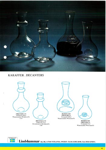Lindshammar 1980's Swedish Glass Catalogue, Page 41 (40 missing)
