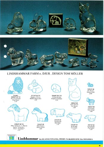 Lindshammar 1980's Swedish Glass Catalogue, Page 46 (45 missing)