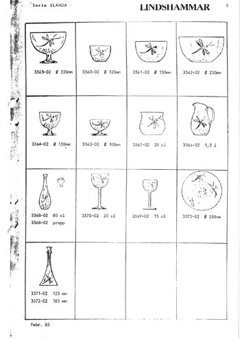 Lindshammar 1985 Swedish Glass Catalogue, Page 3