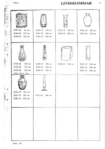 Lindshammar 1985 Swedish Glass Catalogue, Page 13