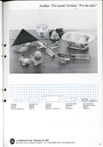 Lindshammar 1986 Swedish Glass Catalogue, Page 10