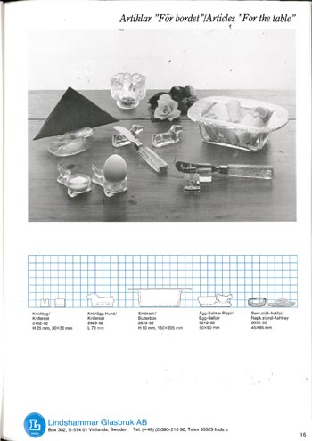 Lindshammar 1987 Swedish Glass Catalogue, Page 16