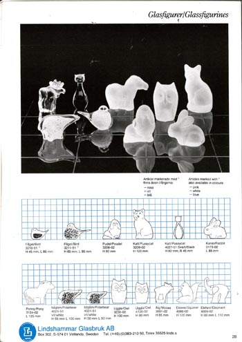 Lindshammar 1987 Swedish Glass Catalogue, Page 28