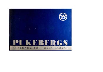 Pukeberg 1943 Swedish Glass Catalogue, Front Cover