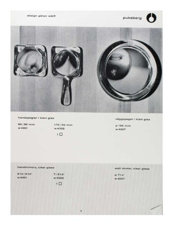 Pukeberg 1963 Swedish Glass Catalogue, Page 7