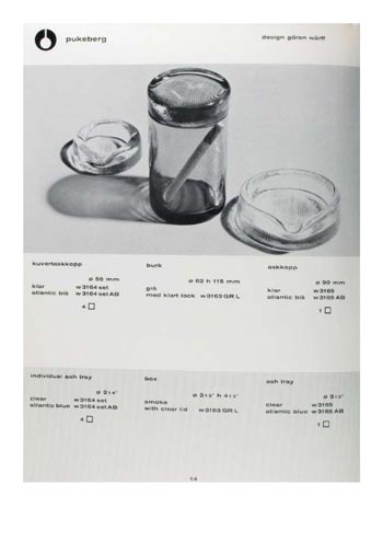 Pukeberg 1963 Swedish Glass Catalogue, Page 14