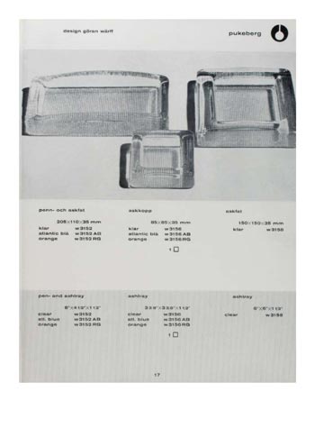 Pukeberg 1963 Swedish Glass Catalogue, Page 17
