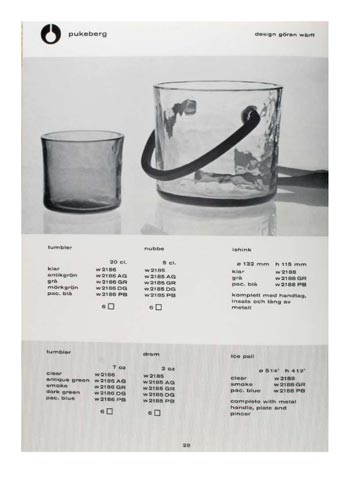 Pukeberg 1963 Swedish Glass Catalogue, Page 28
