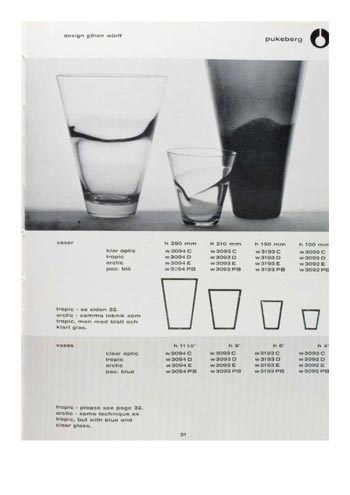 Pukeberg 1963 Swedish Glass Catalogue, Page 31
