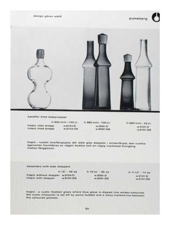 Pukeberg 1963 Swedish Glass Catalogue, Page 53
