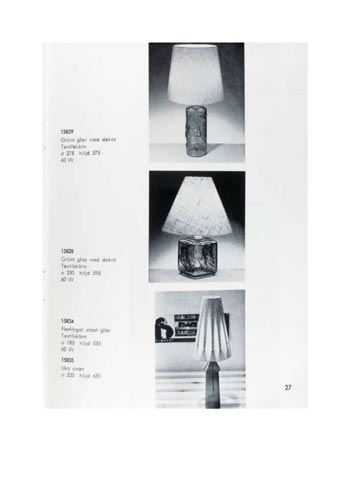 Pukeberg 1964 Swedish Glass Catalogue, Page 27