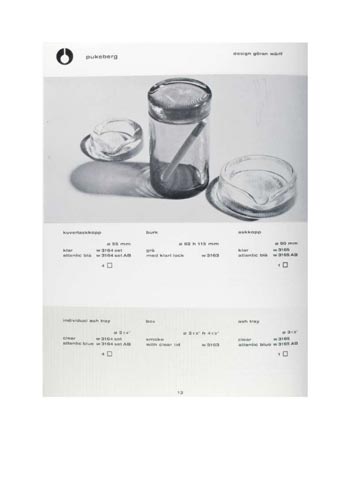 Pukeberg 1965 Swedish Glass Catalogue, Page 12