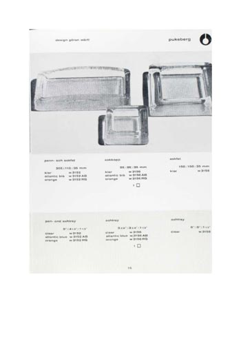 Pukeberg 1965 Swedish Glass Catalogue, Page 15