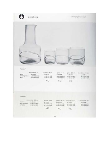 Pukeberg 1965 Swedish Glass Catalogue, Page 44
