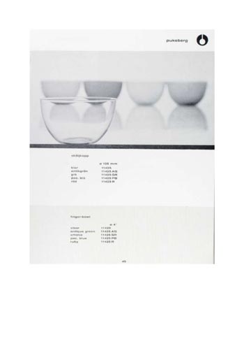 Pukeberg 1965 Swedish Glass Catalogue, Page 45