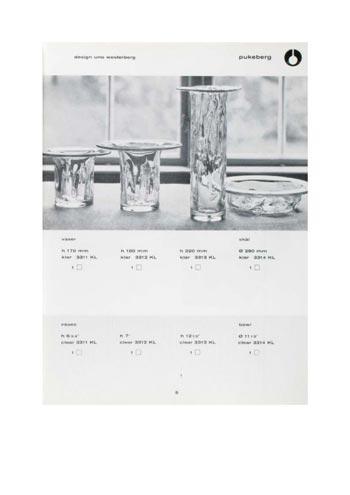 Pukeberg 1966 Swedish Glass Catalogue, Page 5
