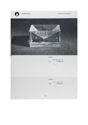 Pukeberg 1966 Swedish Glass Catalogue, Page 18