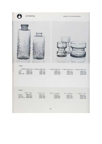 Pukeberg 1966 Swedish Glass Catalogue, Page 40