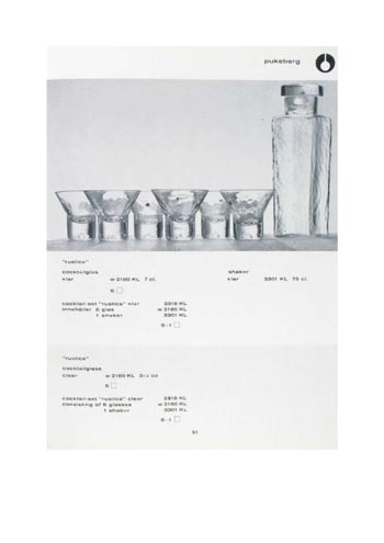 Pukeberg 1966 Swedish Glass Catalogue, Page 51