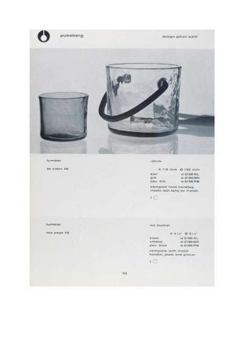 Pukeberg 1966 Swedish Glass Catalogue, Page 52
