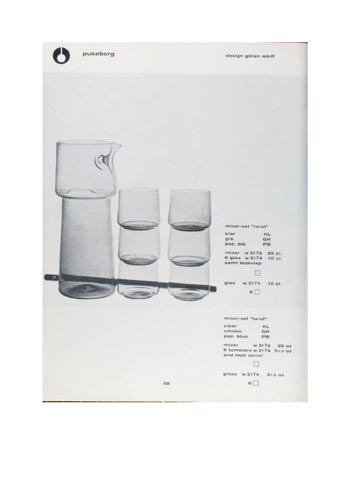 Pukeberg 1966 Swedish Glass Catalogue, Page 58