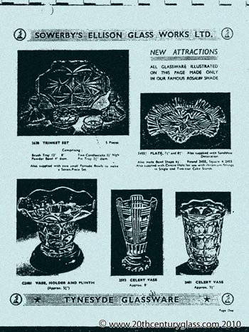 Sowerby 1954 Glass Catalogue, Page 1