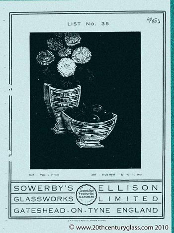 Sowerby Glass Catalogue List 35, Front Cover