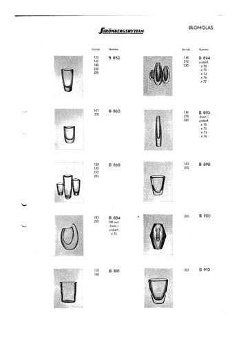 Stromberg Swedish Glass Catalogue, Before 1977, Page 3