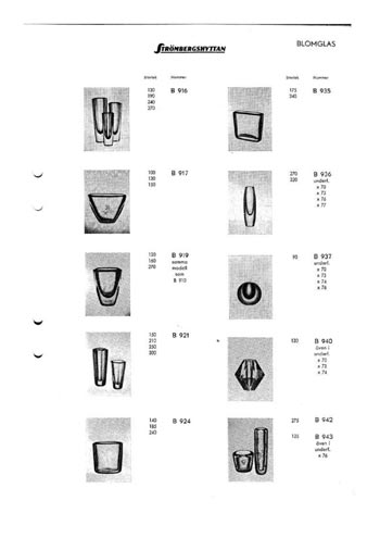 Stromberg Swedish Glass Catalogue, Before 1977, Page 4