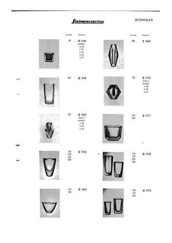 Stromberg Swedish Glass Catalogue, Before 1977, Page 5