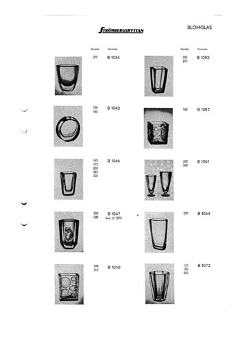 Stromberg Swedish Glass Catalogue, Before 1977, Page 8