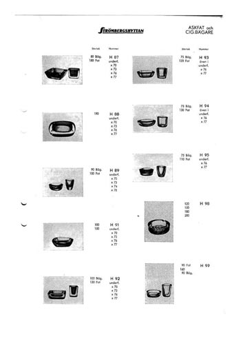 Stromberg Swedish Glass Catalogue, Before 1977, Page 19