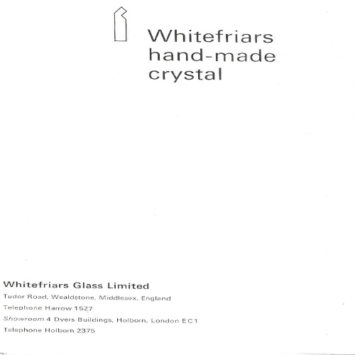 Whitefriars 1967 Catalogue