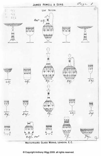 Whitefriars 1860 British Glass Catalogue, Page 1