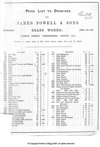 Whitefriars 1860 British Glass Catalogue, Page 34