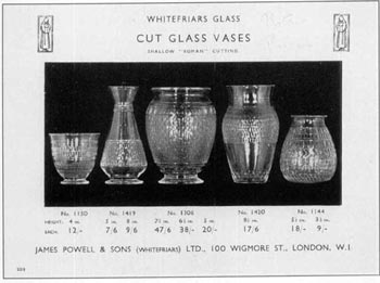 Whitefriars 1931 British Glass Catalogue, Page 203