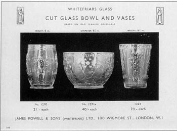 Whitefriars 1931 British Glass Catalogue, Page 205