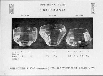 Whitefriars 1931 British Glass Catalogue, Page 206