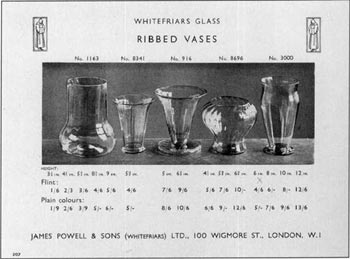 Whitefriars 1931 British Glass Catalogue, Page 207
