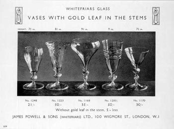 Whitefriars 1931 British Glass Catalogue, Page 209