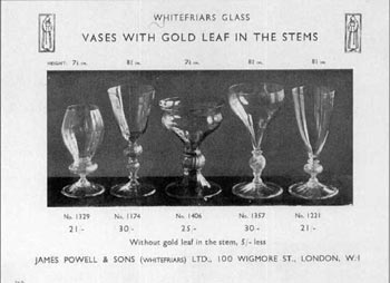 Whitefriars 1931 British Glass Catalogue, Page 210